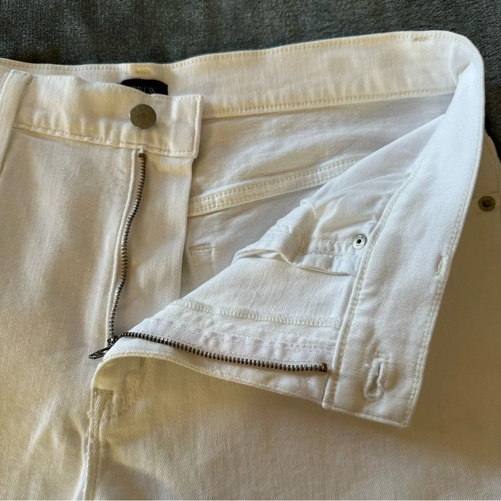 J. Crew Optic White Denim Shorts Size 30